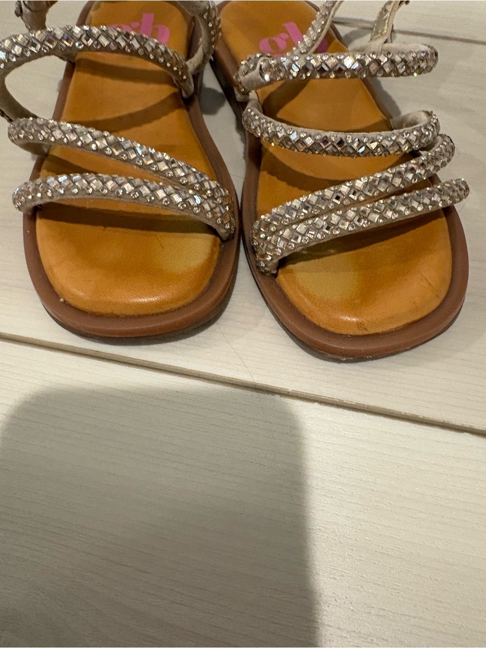 Giani Bini Girls' Embellished Strappy Sandals - Gold - Picture 3 of 6